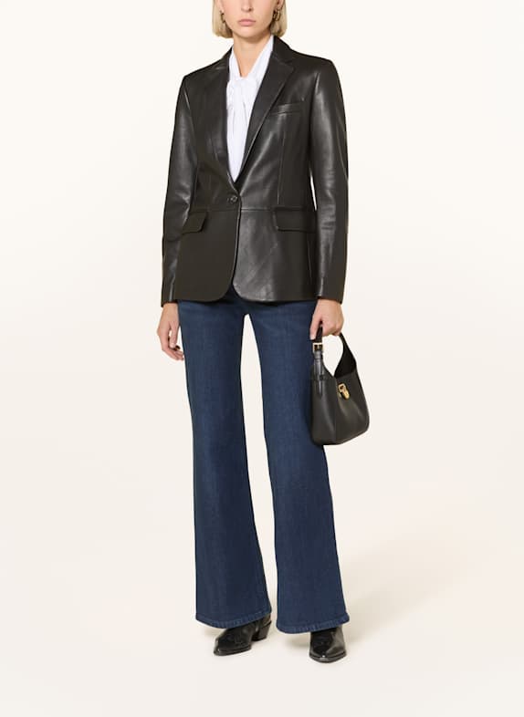 LAUREN RALPH LAUREN Leather blazer BLACK