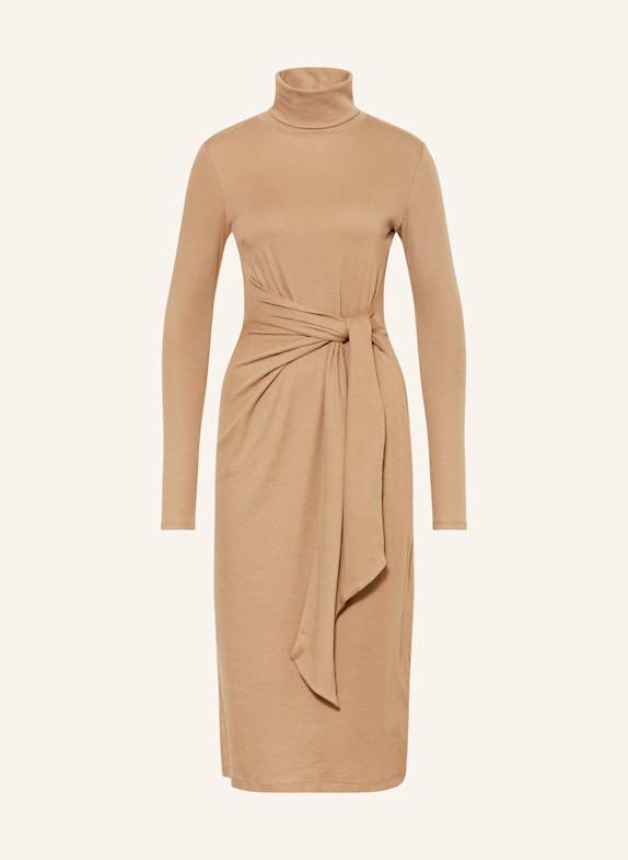 LAUREN RALPH LAUREN Strickkleid in Wickeloptik CAMEL