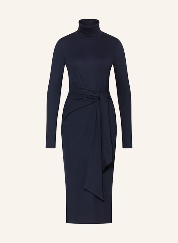 LAUREN RALPH LAUREN Strickkleid in Wickeloptik DUNKELBLAU