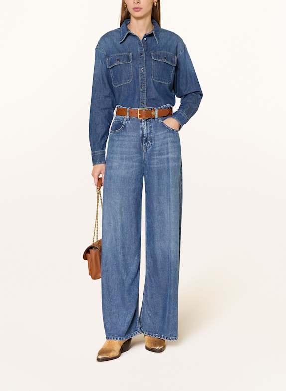 LAUREN RALPH LAUREN spijkerblouse BLAUW