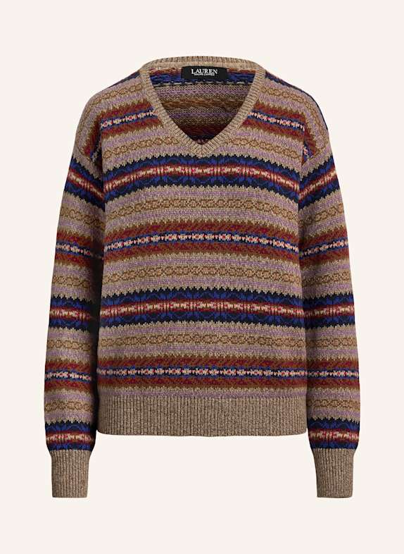 LAUREN RALPH LAUREN Svetr ČERNOŠEDÁ/ MODRÁ/ TMAVĚ ČERVENÁ