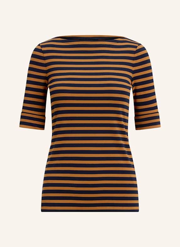 Koszulka polo z dżerseju z kamieniami ozdobnymi produktów T-shirt NIEBIESKI/ CIEMNOPOMARAŃCZOWY