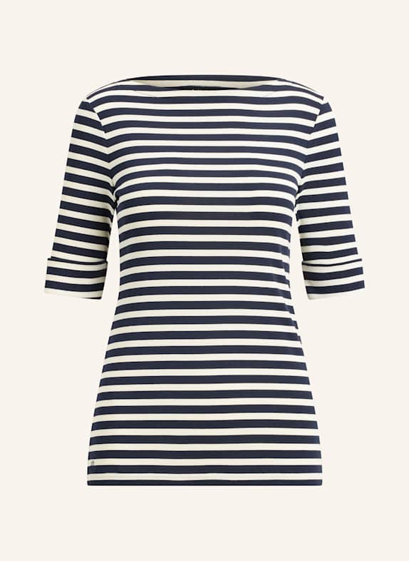 Koszulka polo z dżerseju z kamieniami ozdobnymi produktów T-shirt GRANATOWY/ BIAŁY