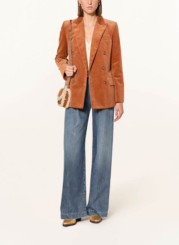 LAUREN RALPH LAUREN Manšestrový blejzr ORANŽOVÁ