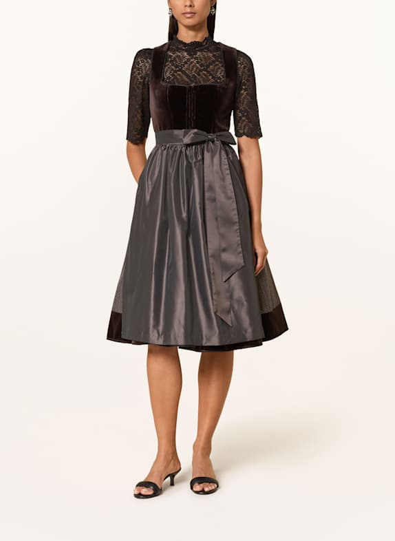 KINGA MATHE Dirndl TUZLA mit Glitzergarn SCHWARZ / GRAU