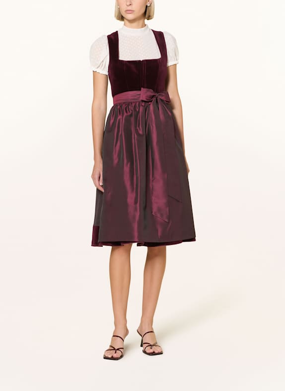 KINGA MATHE Dirndl TUZLA mit Glitzergarn DUNKELROT