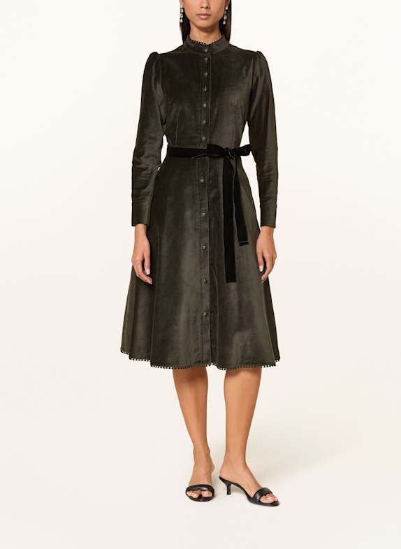 KINGA MATHE Trachtenkleid ANN aus Samt OLIV