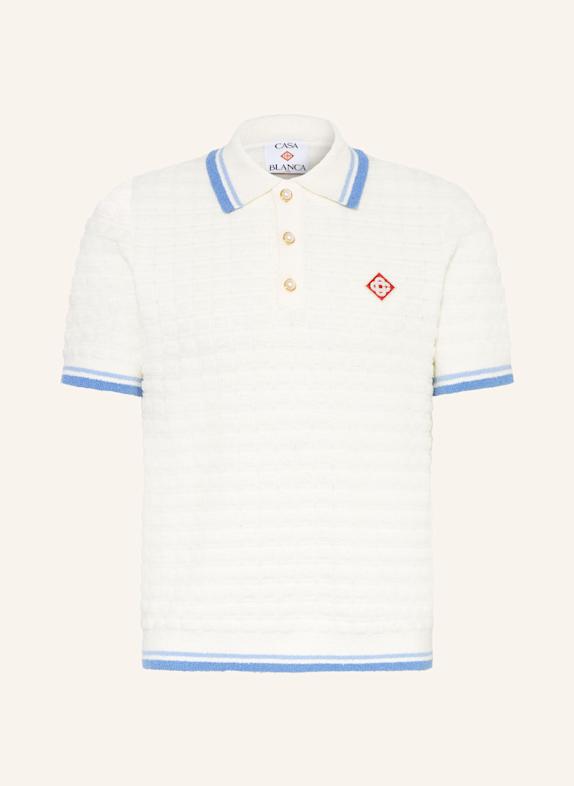 Casablanca Frottee-Poloshirt Slim Fit WEISS/ BLAU