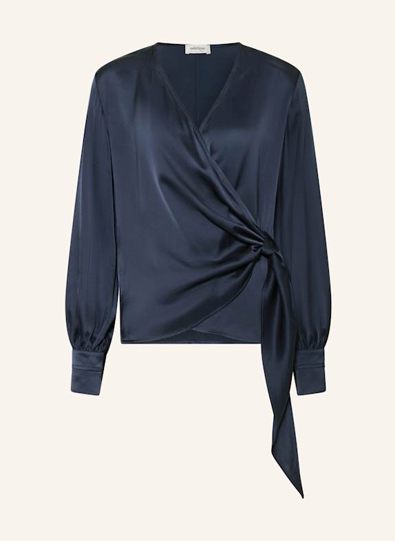 ottod'ame Wickelbluse aus Satin DUNKELBLAU