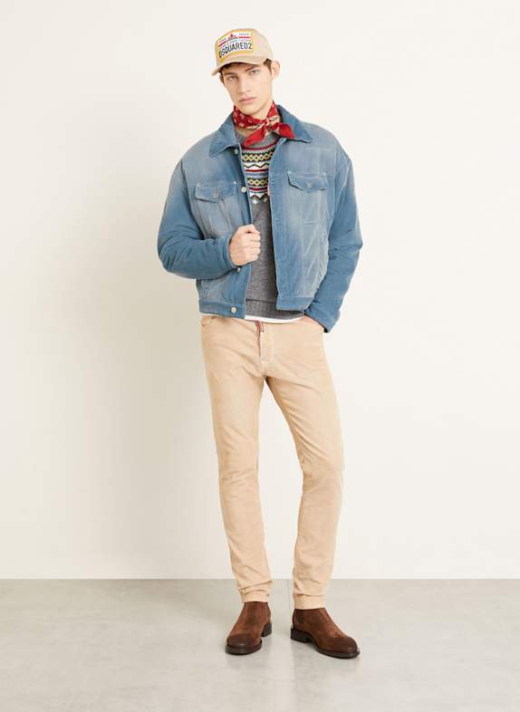 DSQUARED2 corduroyjacka BLÅ