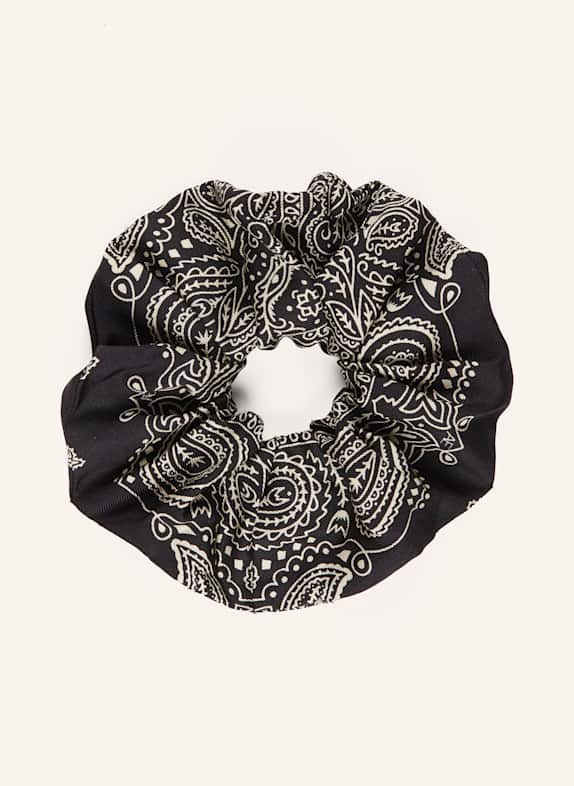 AENEIS Haargummi aus Seide SCHWARZ / WEISS