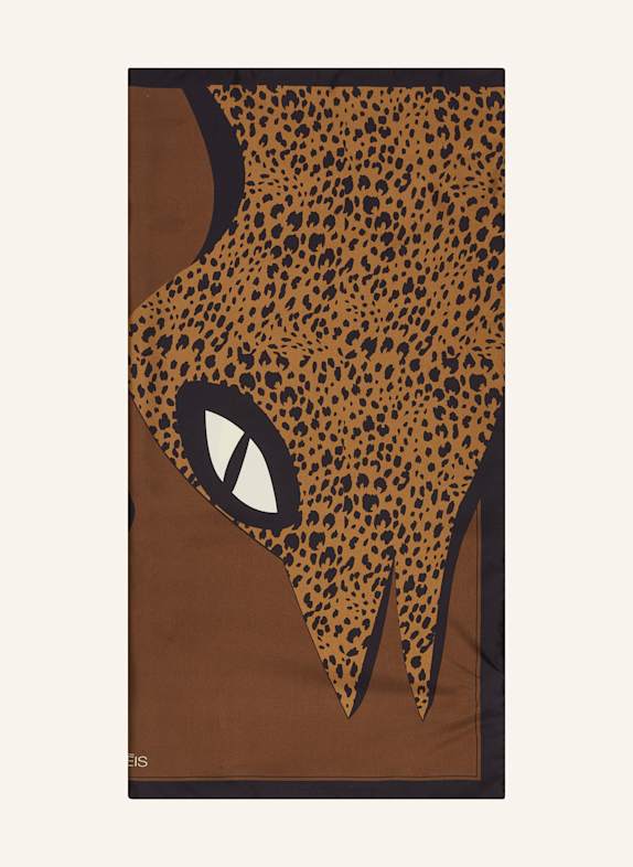 AENEIS Seidentuch BRAUN / DUNKELBLAU