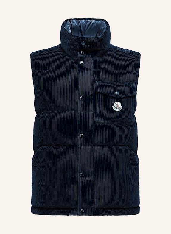 MONCLER AGEN down vest in corduroy DARK BLUE