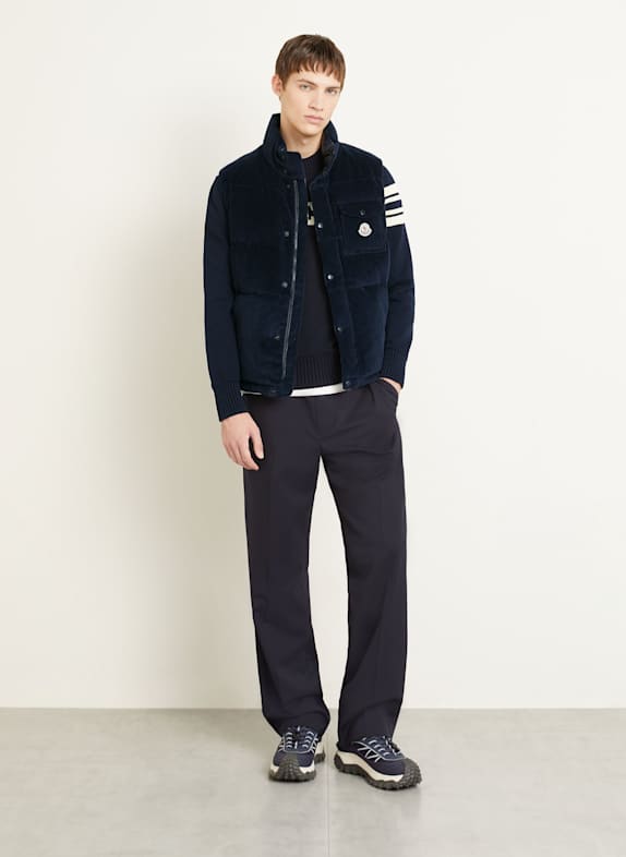 MONCLER Daunenweste AGEN aus Cord DUNKELBLAU