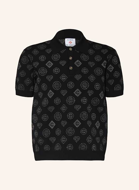 Casablanca Strick-Poloshirt mit Glitzergarn SCHWARZ