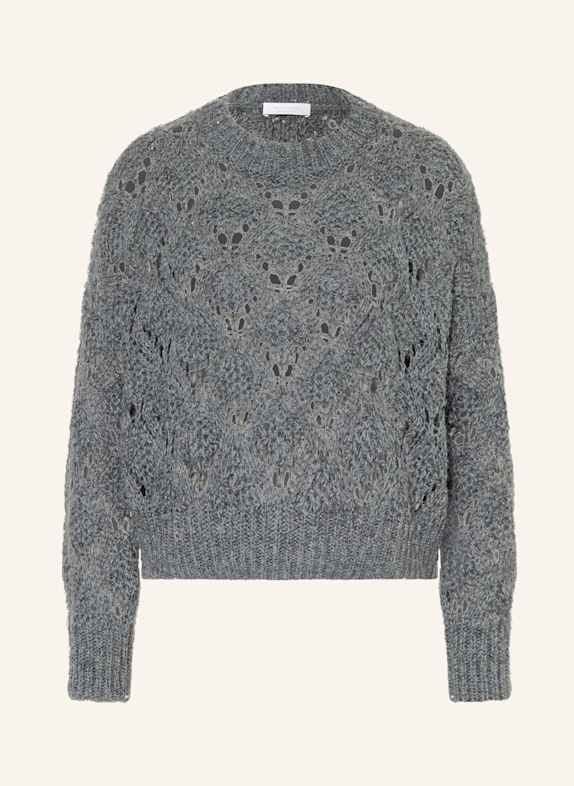 Rich & Royal Pullover mit Pailletten DUNKELGRAU