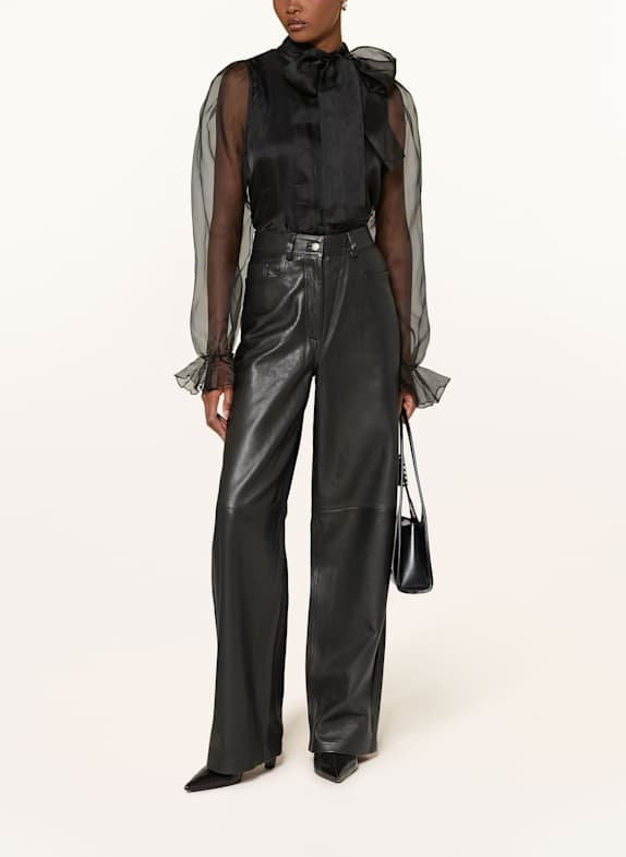 UNDRESS CODE Stringbody PURE ELEGANCE met strik en ruches ZWART
