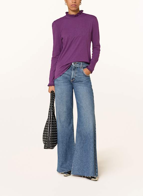 Rich & Royal Longsleeve met ruches PAARS