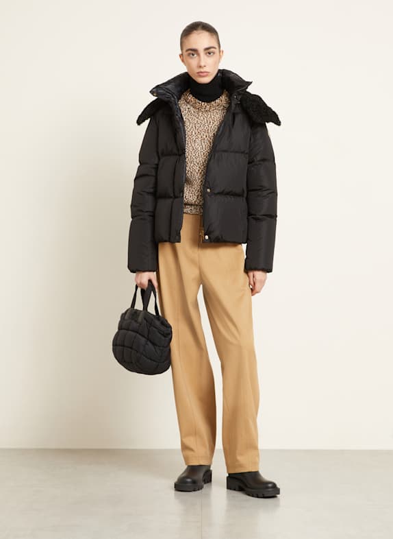 MONCLER Daunenjacke CASTELNOU mit Teddyfell SCHWARZ