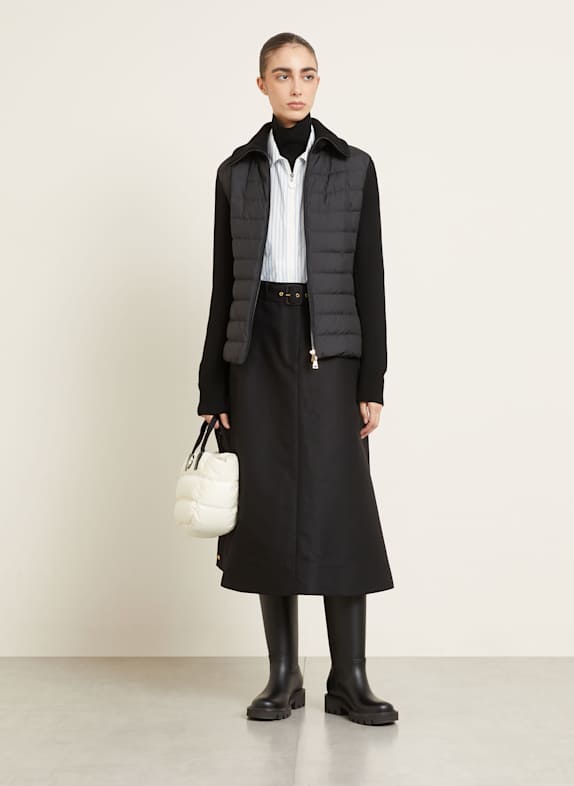 MONCLER Daunenjacke im Materialmix SCHWARZ