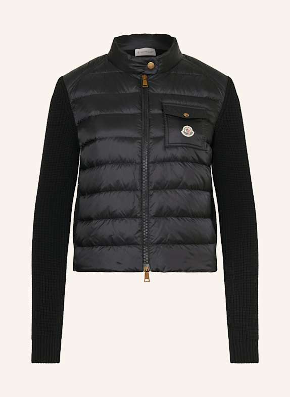 MONCLER Daunenjacke im Materialmix SCHWARZ