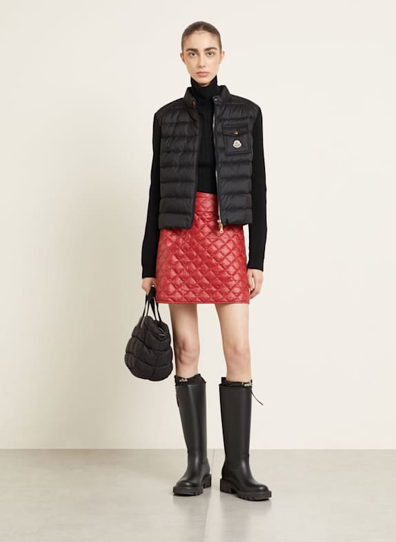 MONCLER Daunenjacke im Materialmix SCHWARZ