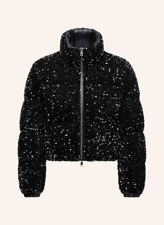 MONCLER Daunenjacke LOUVI mit Pailletten SCHWARZ