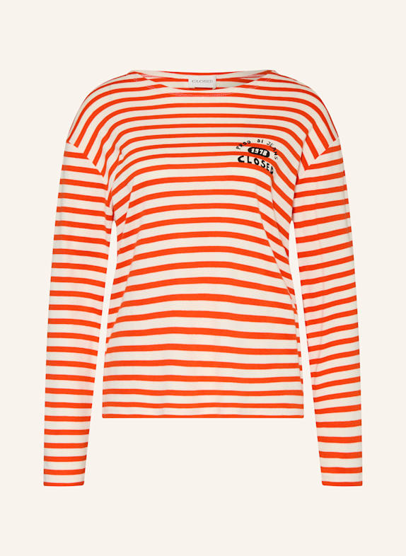 CLOSED Koszulka z długim rękawem ECRU / POMARAŃCZOWY
