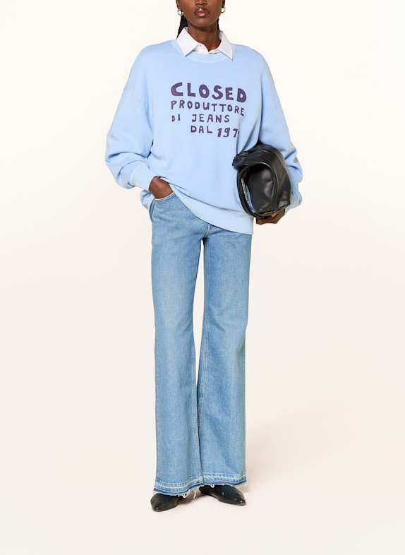 CLOSED sweatshirt LYSEBLÅ / MØRKELILLA
