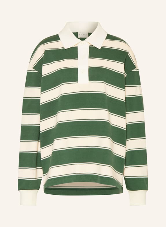 CLOSED rugbyshirt DONKERGROEN / ECRU