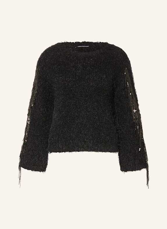 LUISA CERANO Pullover mit Pailletten SCHWARZ