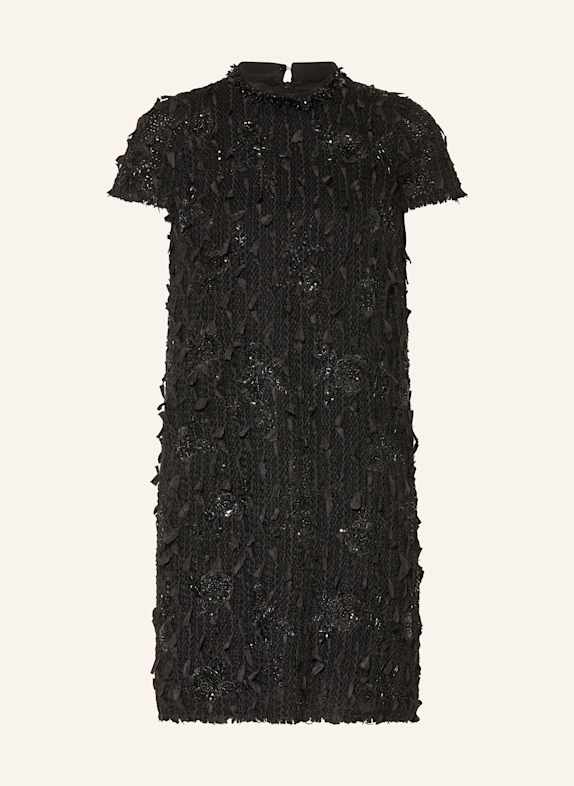 LUISA CERANO Cocktailkleid mit Pailletten und Schmuckperlen SCHWARZ