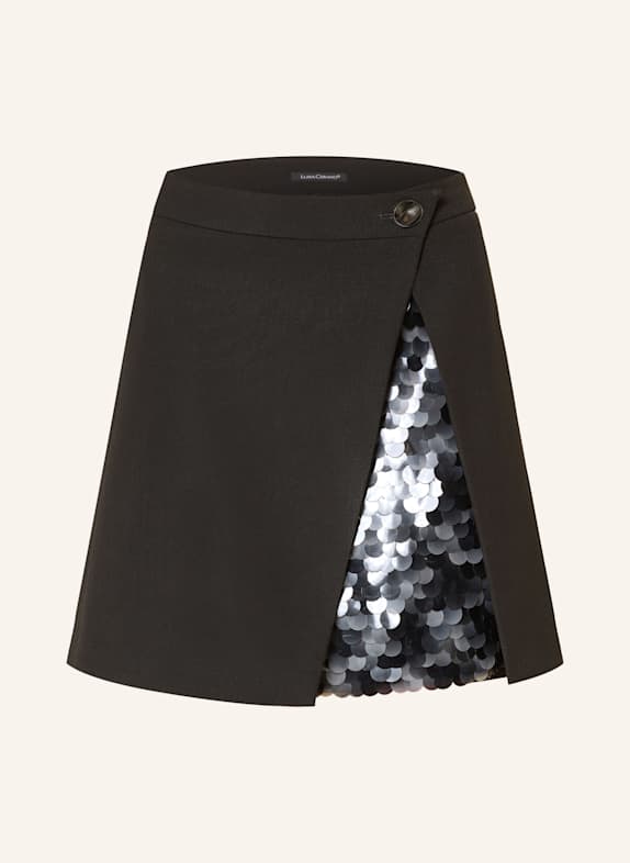 LUISA CERANO Rock mit Pailletten SCHWARZ