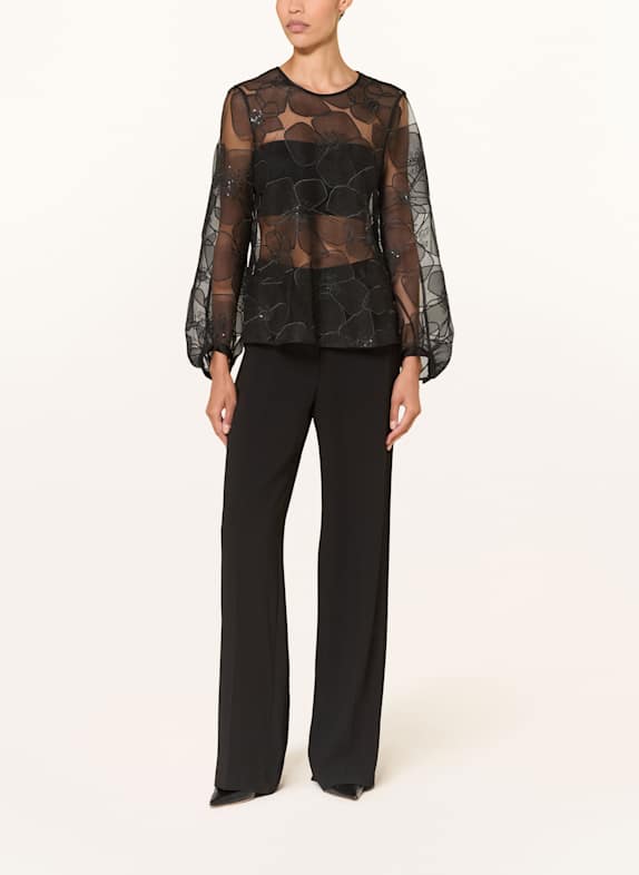 LUISA CERANO Bluse med pailletter SORT