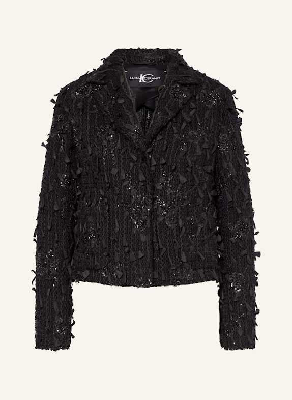 LUISA CERANO Blazer mit Pailletten und Schmucksteinen SCHWARZ