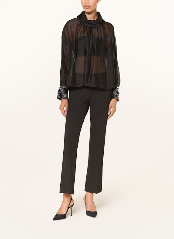 LUISA CERANO Bluse med pailletter SORT