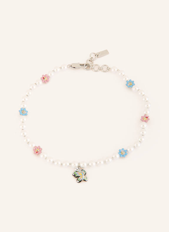 MARC JACOBS Halskette GARDEN PEARL STATION SILBER / WEISS / ROSA