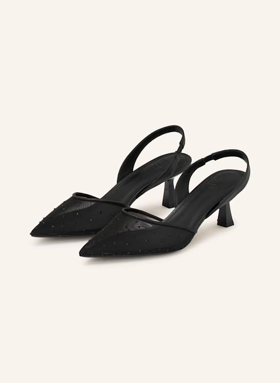 RIANI Slingpumps mit Schmucksteinen SCHWARZ