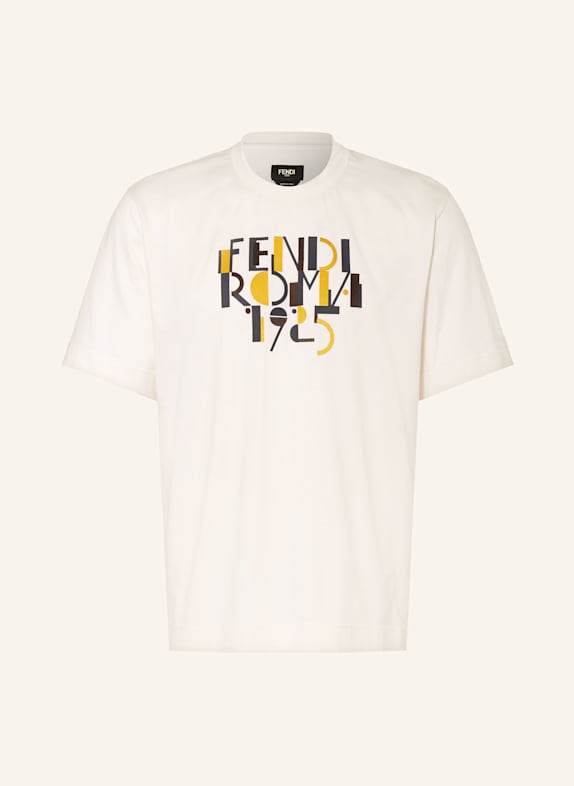 FENDI T-Shirt CREME / GRAU / GELB