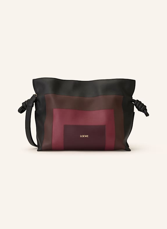 LOEWE Schultertasche FLAMENCO SCHWARZ / BRAUN / HELLROT