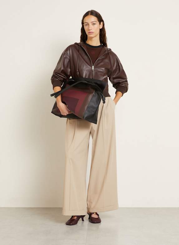 LOEWE Shopper FLAMENCO XL SCHWARZ / BRAUN / HELLROT