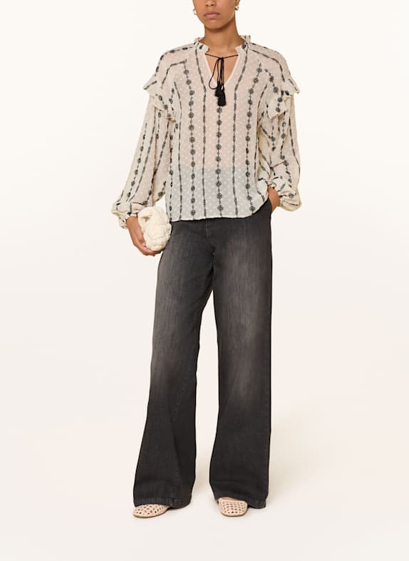 MORE & MORE Blusenshirt mit Volants ECRU