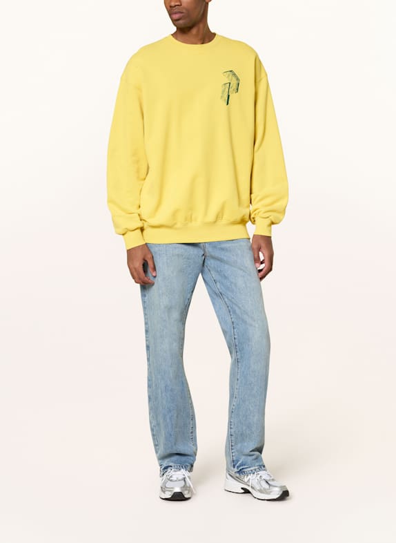 Peak Performance Trui TERRY GRAPHIC CREW GEEL