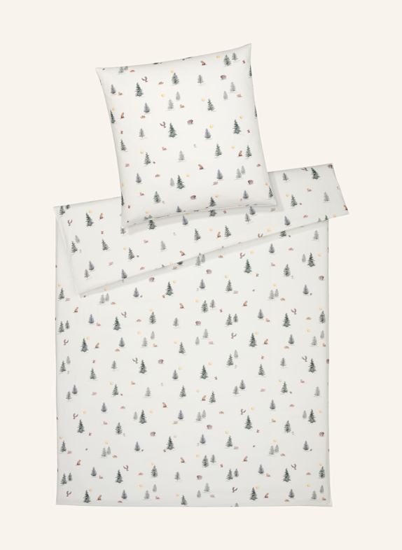 elegante Bettwäsche WINTERWALD WEISS