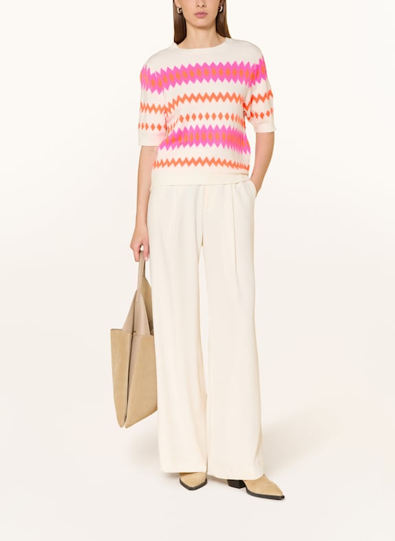Grace Knit shirt ECRU / NEON PINK / NEON ORANGE