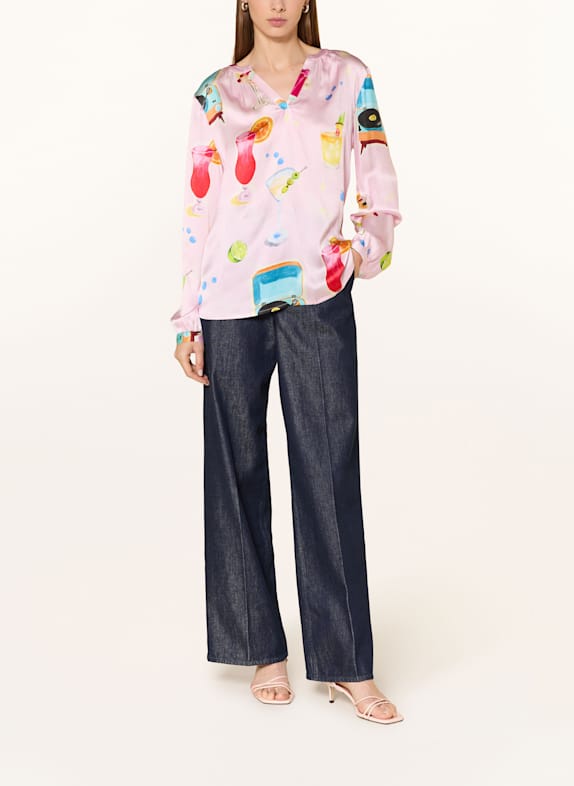 Grace Blouse met zijde ROZE / LICHTGEEL / LICHTBLAUW