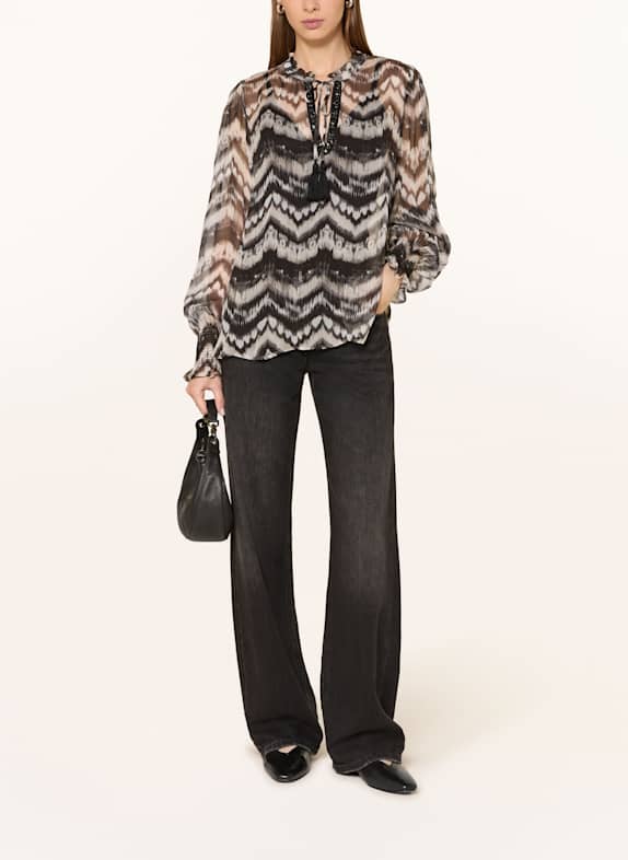 Grace Blouse met sierstenen ZWART / WIT