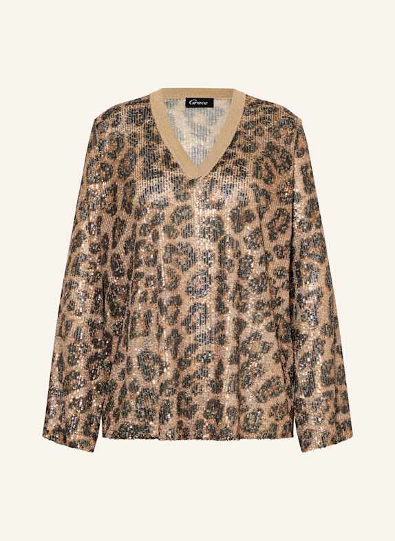 Grace Blusenshirt mit Pailletten und Glitzergarn GOLD / DUNKELGRAU