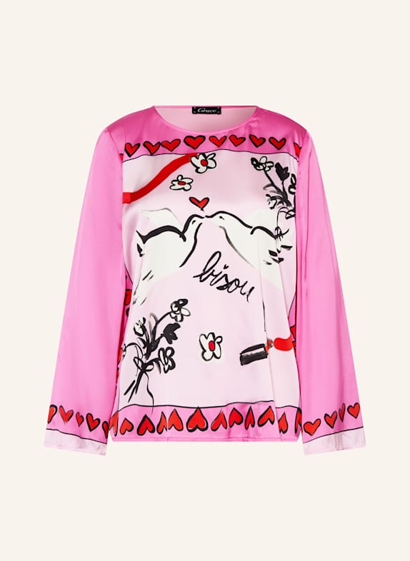 Grace Satin blouse shirt PINK / LIGHT PINK / BLACK