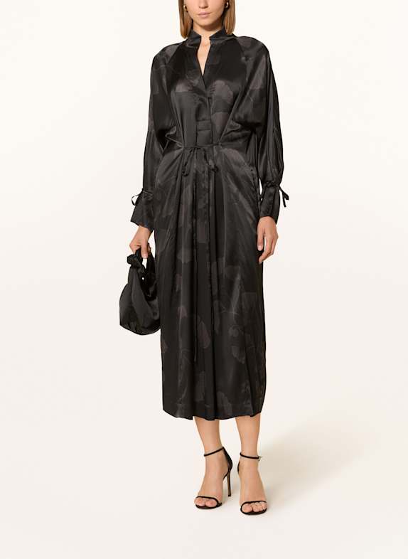 dea kudibal Seidenkleid aus Satin SCHWARZ / GRAU